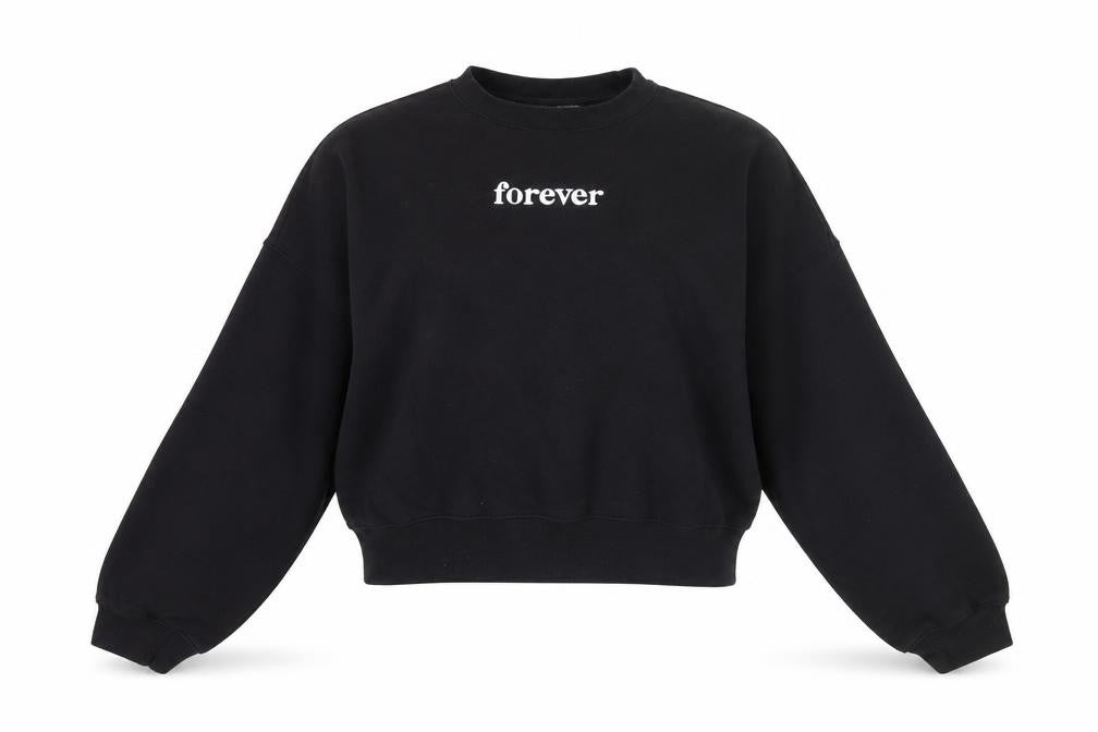 Divided by H&M Womens Black Cotton Pullover Sweatshirt Size S - Forever Friends
