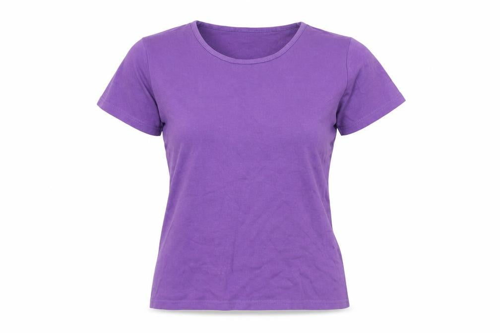 Andrew Marc Womens Purple Cotton Basic T-Shirt Size M Round Neck