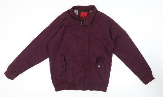 Uno. Camicie Mens Purple Bomber Jacket Jacket Size M Zip