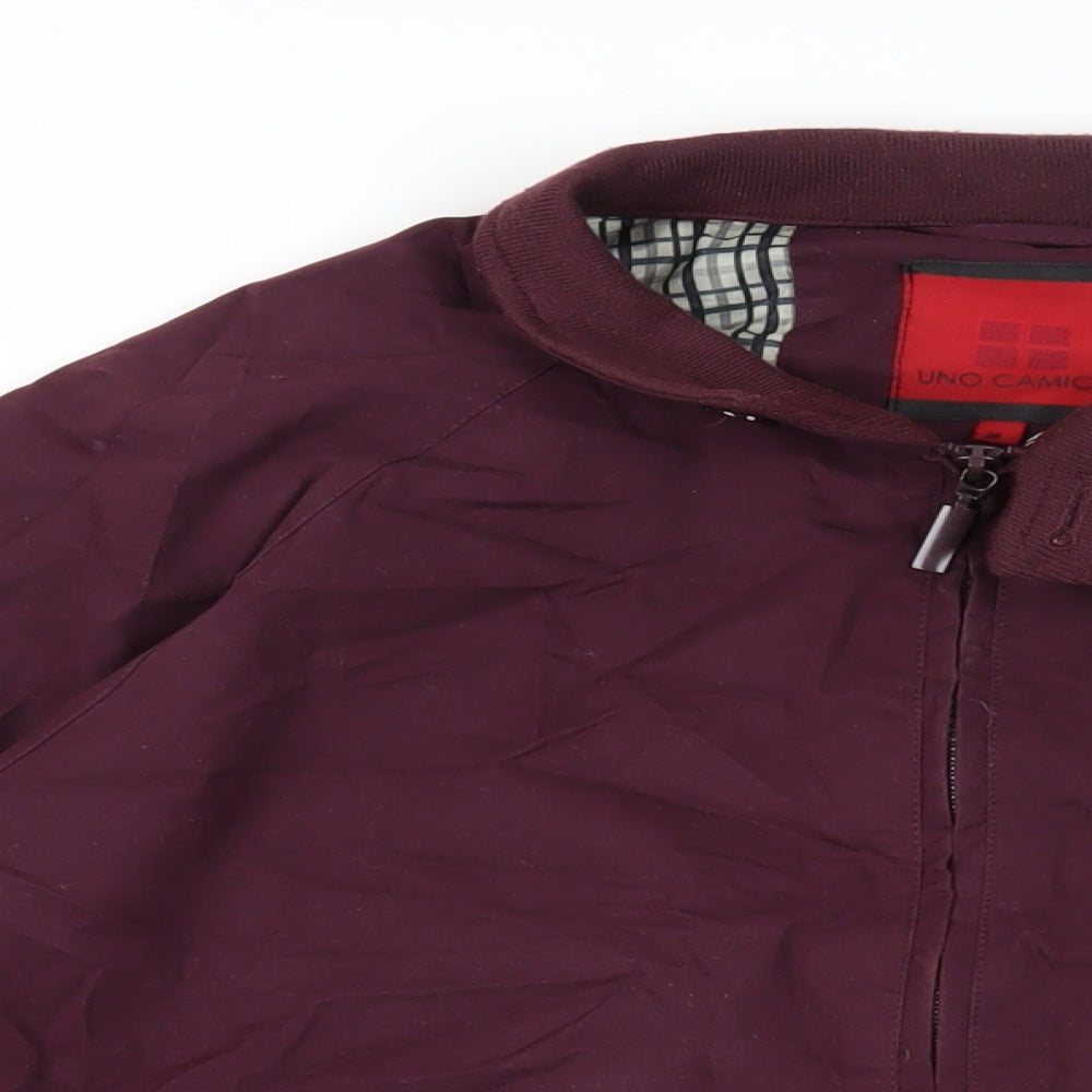 Uno. Camicie Mens Purple Bomber Jacket Jacket Size M Zip