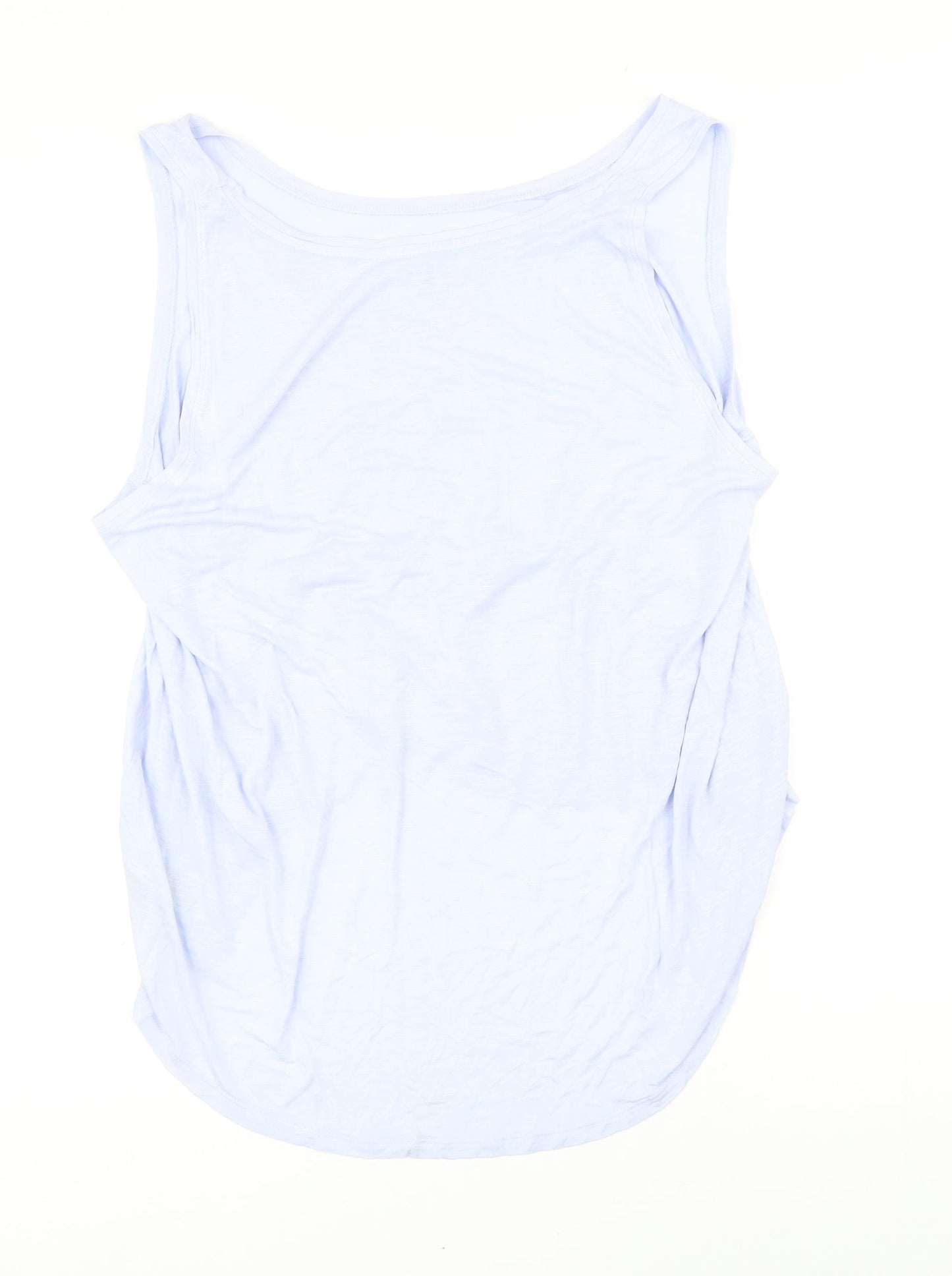 Marks and Spencer Womens Blue Viscose Basic T-Shirt Size 20 Boat Neck