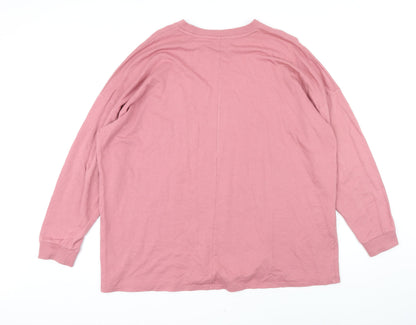 Back view of ASOS women’s pink 100% cotton pullover sweatshirt, size UK 8, pullover