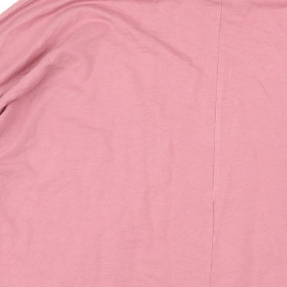 Brand and care label for ASOS women’s pink 100% cotton pullover sweatshirt, size UK 8, pullover