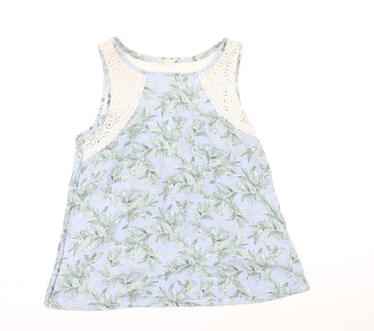 Marks and Spencer Womens Blue Floral Modal Top Pyjama Top Size 12
