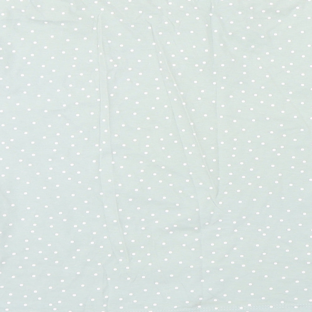 New Look Womens Green Polka Dot 100% Cotton Basic T-Shirt Size 12 Round Neck - Bring on the weekend