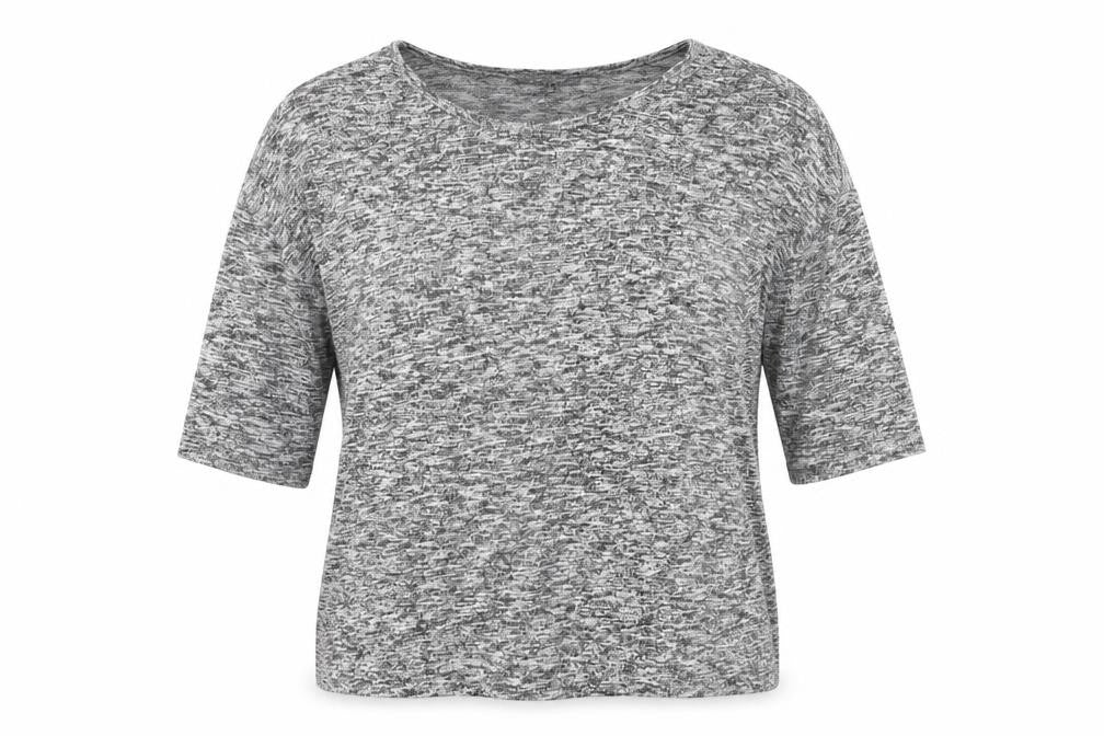 New Look Womens Grey Viscose Basic T-Shirt Size S Scoop Neck