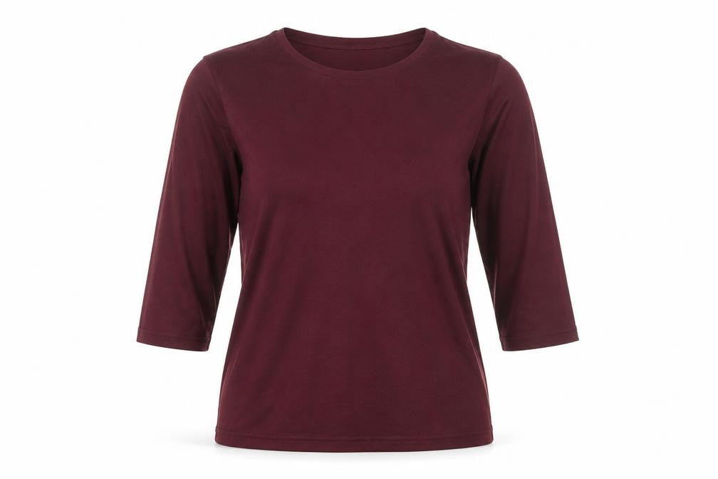 New Look Womens Purple Polyester Basic T-Shirt Size M Boat Neck