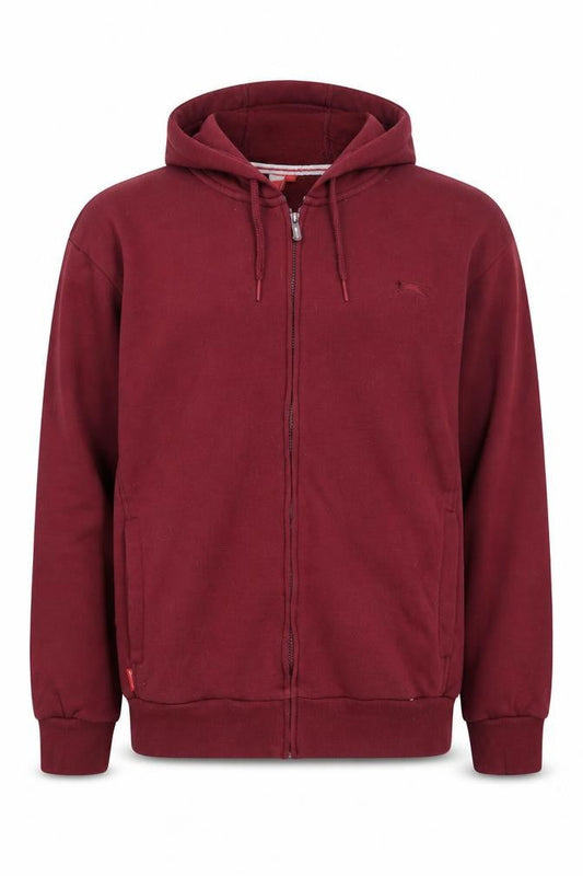 Slazenger Mens Red Cotton Full Zip Hoodie Size XL