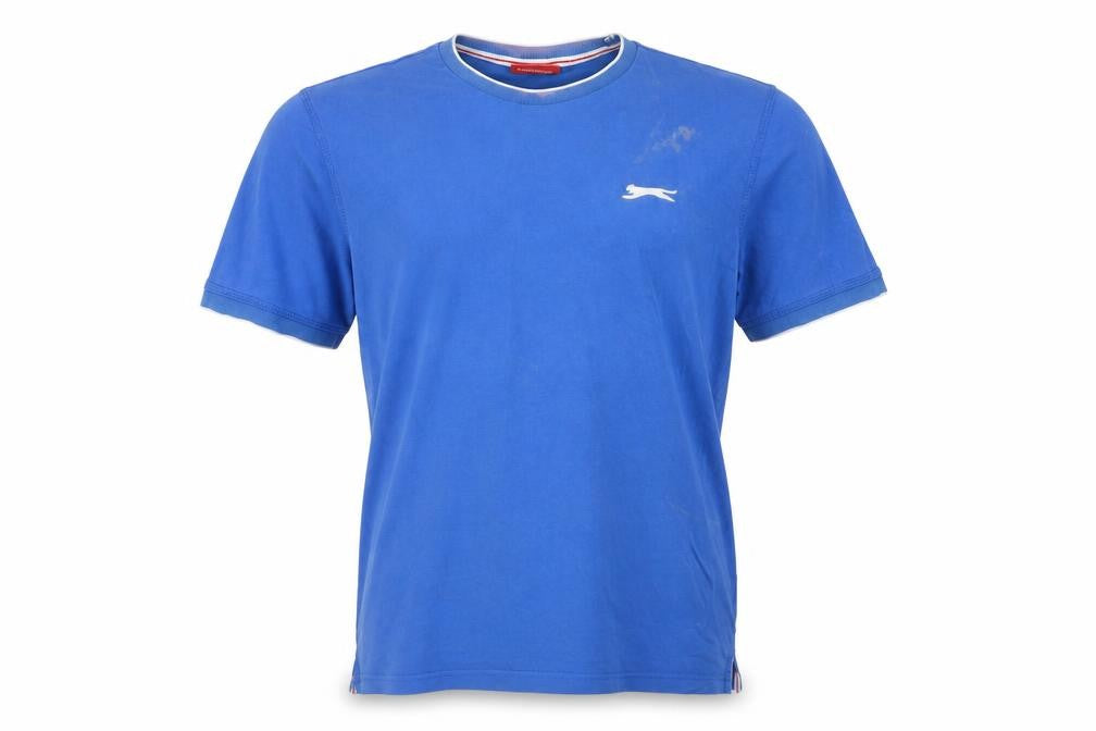 Slazenger Mens Blue Cotton T-Shirt Size M Round Neck