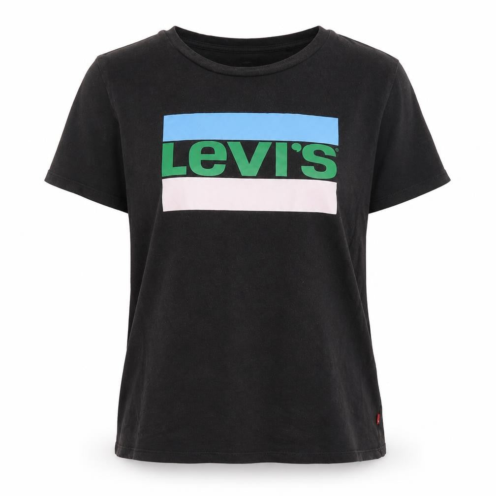 Levi's Womens Brown Cotton Basic T-Shirt Size L Round Neck - Logo