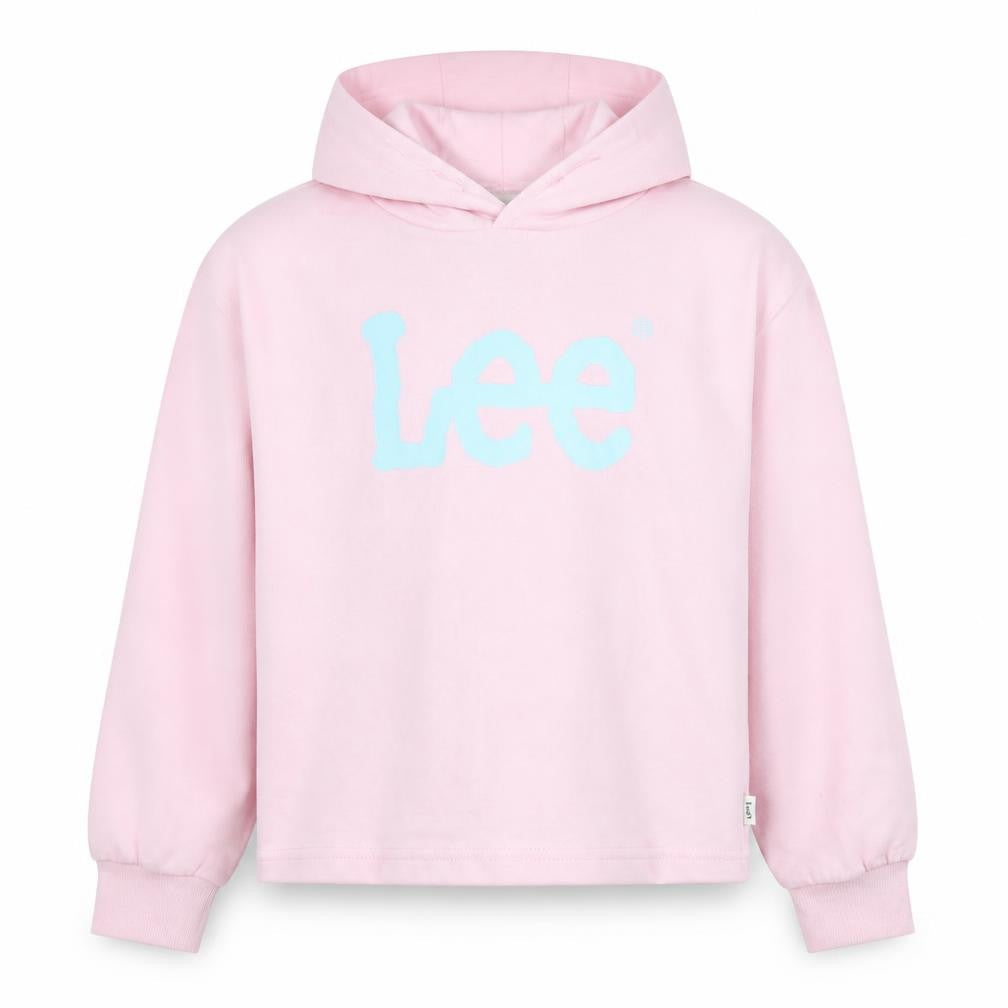 Lee Girls Pink Cotton Pullover Hoodie Size 10-11 Years Pullover - Logo