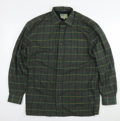 Field Pro Mens Green Check Jacket Size M Button