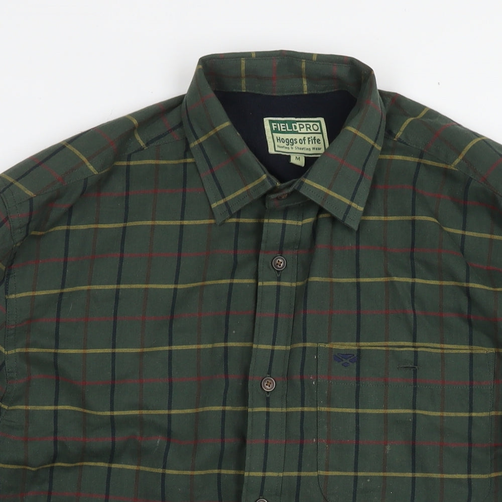 Field Pro Mens Green Check Jacket Size M Button