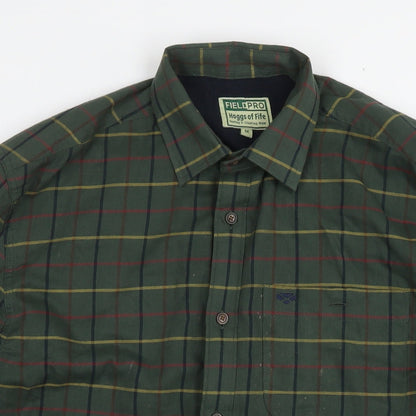 Field Pro Mens Green Check Jacket Size M Button
