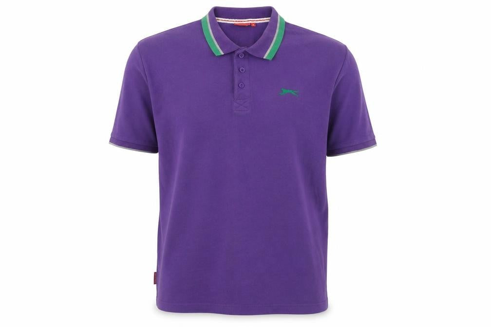 Slazenger Mens Purple Cotton Polo Size XL Collared Pullover