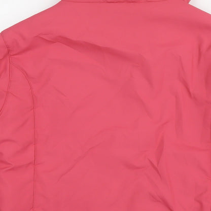 Brand and care label for Ellesse women’s pink jacket, size UK 10, zip