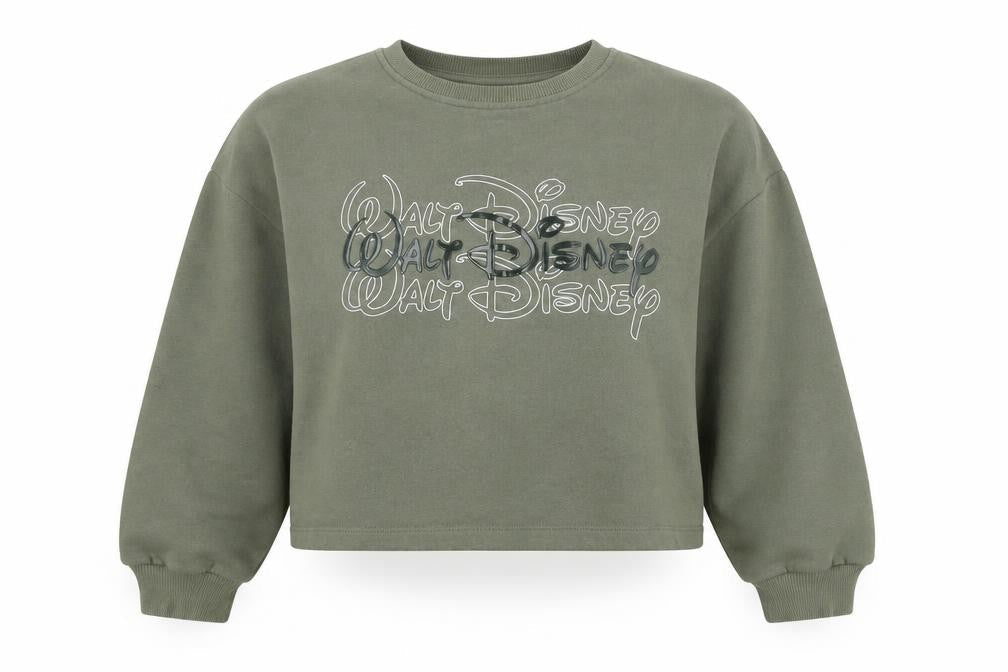 Disney Womens Green Cotton Pullover Sweatshirt Size 6 Pullover - Walt Disney Size 6-8