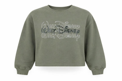 Disney Womens Green Cotton Pullover Sweatshirt Size 6 Pullover - Walt Disney Size 6-8