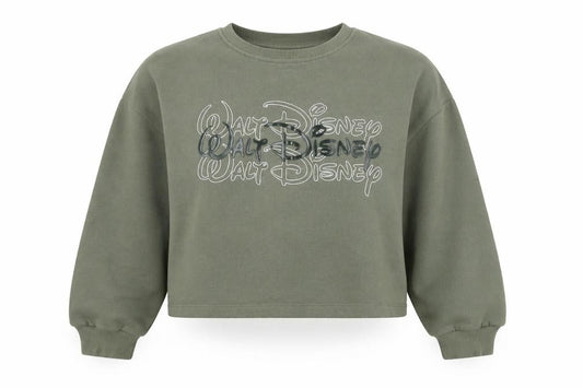 Disney Womens Green Cotton Pullover Sweatshirt Size 6 Pullover - Walt Disney Size 6-8