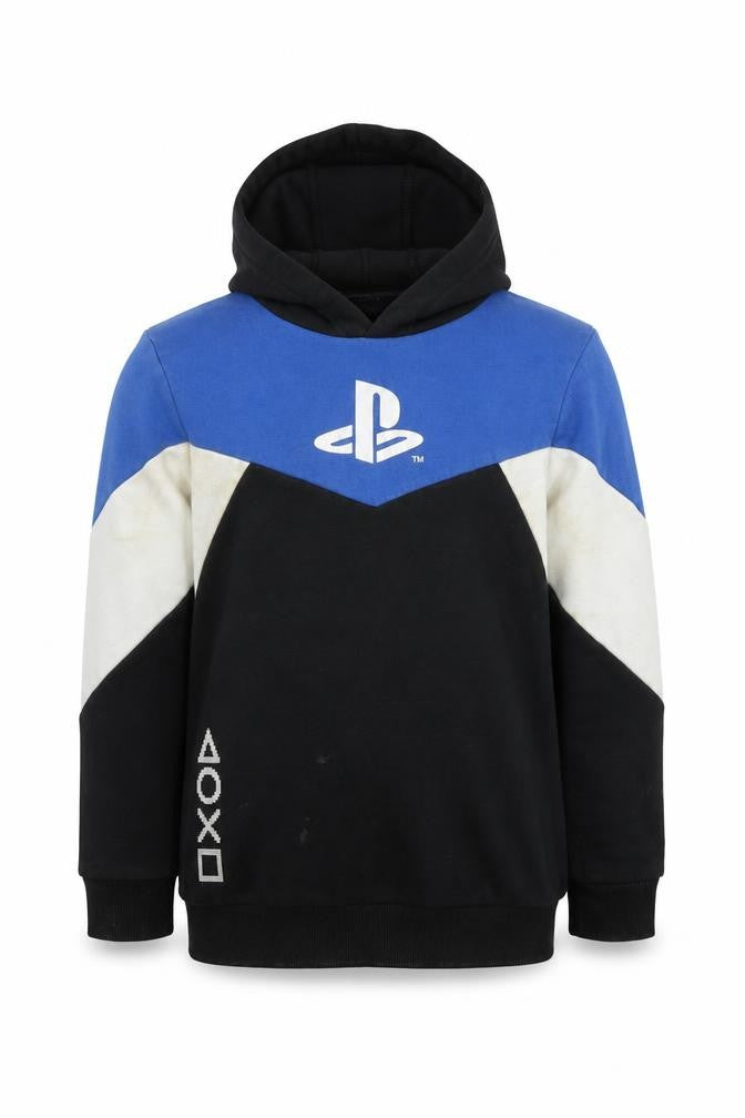 PlayStation Boys Black Cotton Pullover Hoodie Size 10-11 Years Pullover - Logo