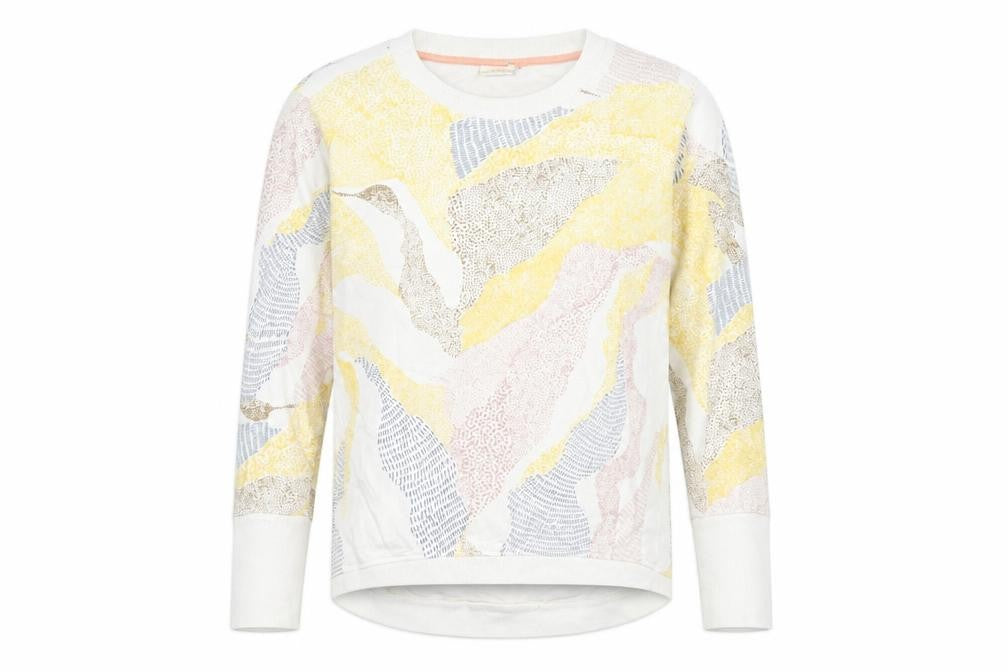 Numph Womens Multicoloured Geometric Cotton Pullover Sweatshirt Size S Pullover