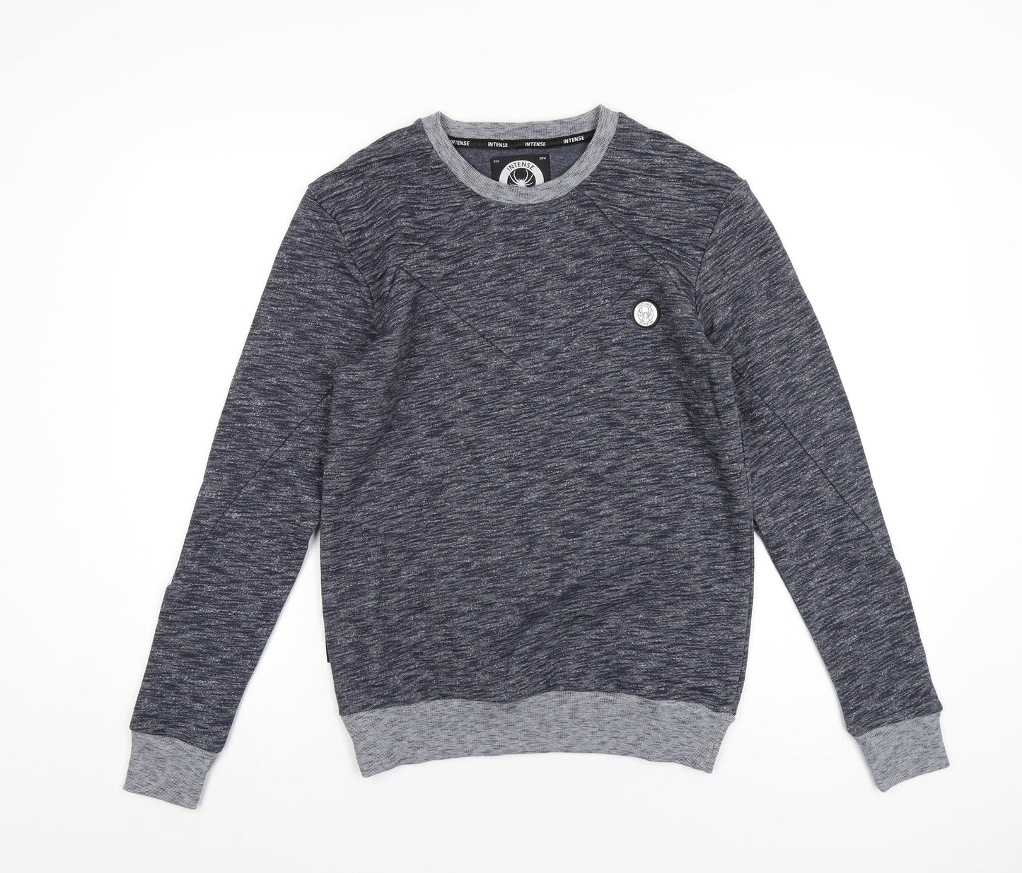 Intense Mens Blue Cotton Pullover Sweatshirt Size S