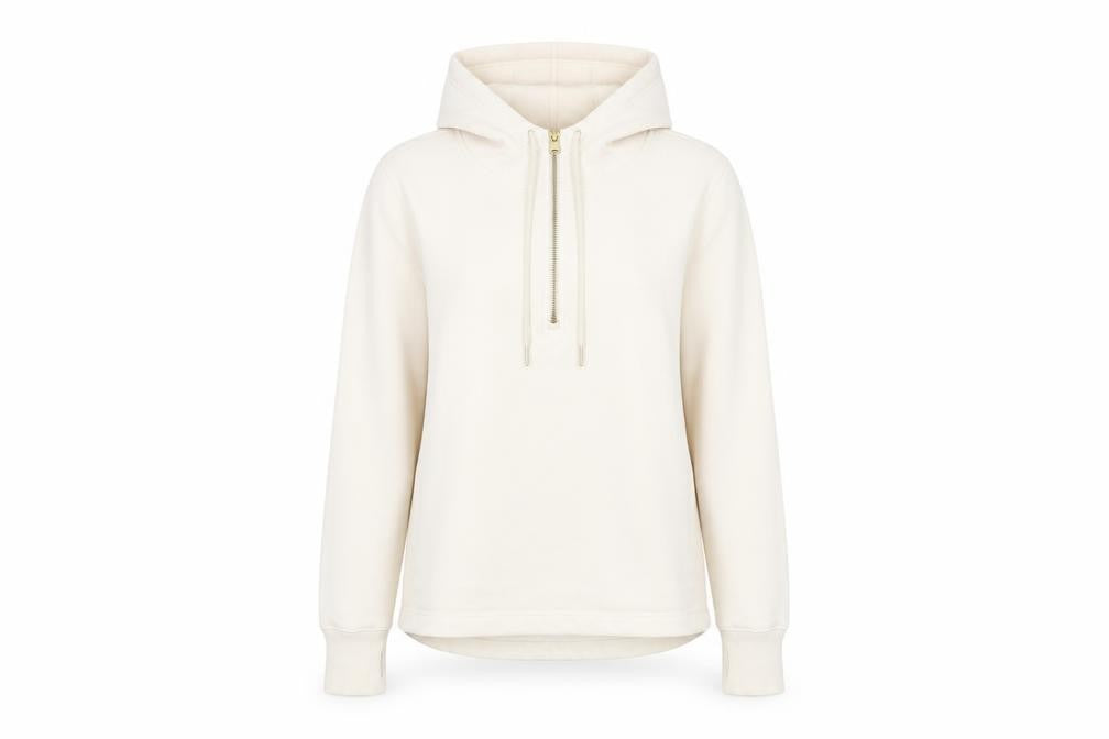 Athleta Womens Ivory Polyester Pullover Hoodie Size S Zip