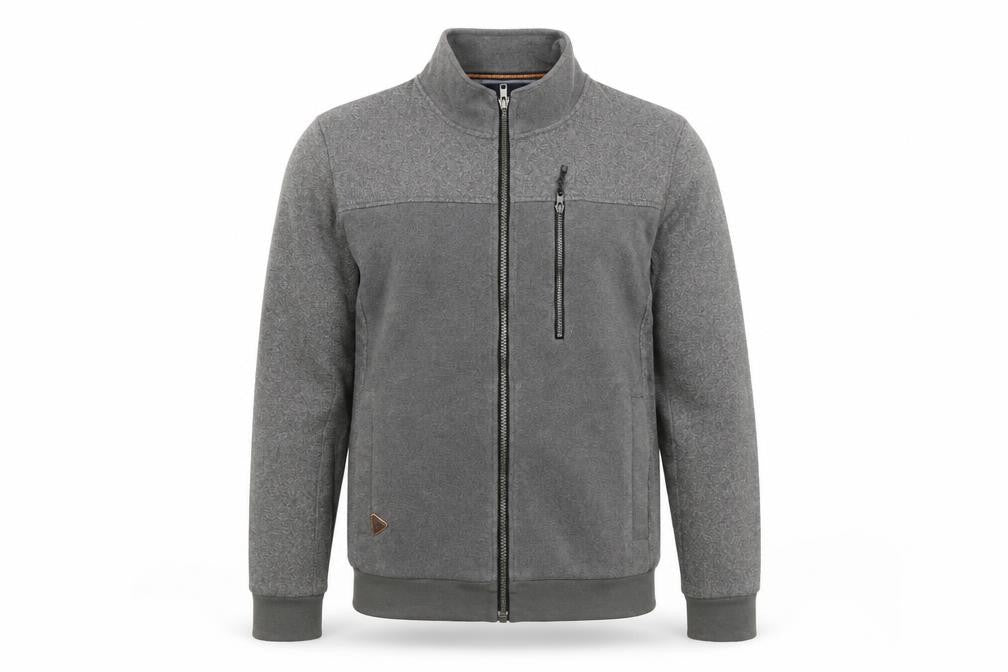 Hieiika Mens Grey Cotton Full Zip Sweatshirt Size S
