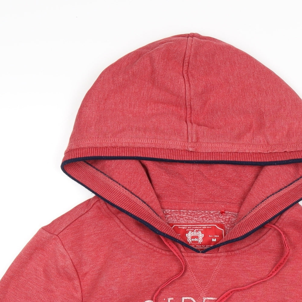 EDC Womens Red Cotton Pullover Hoodie Size M Pullover - Seaside Love