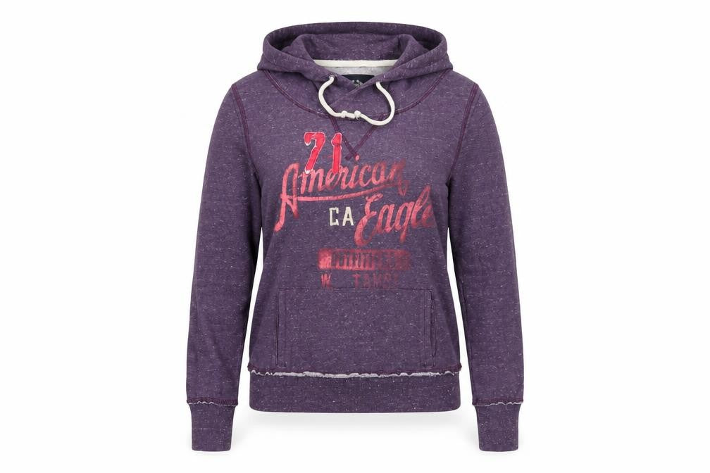 American Eagle Outfitters Womens Purple Cotton Pullover Hoodie Size S Pullover