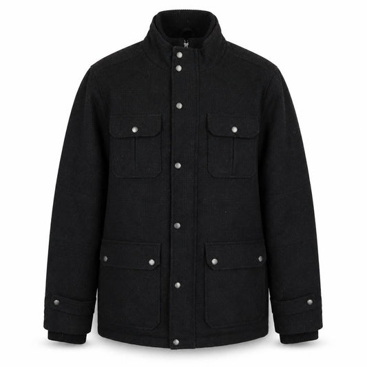 Lincoln Mens Black Pea Coat Coat Size L Zip