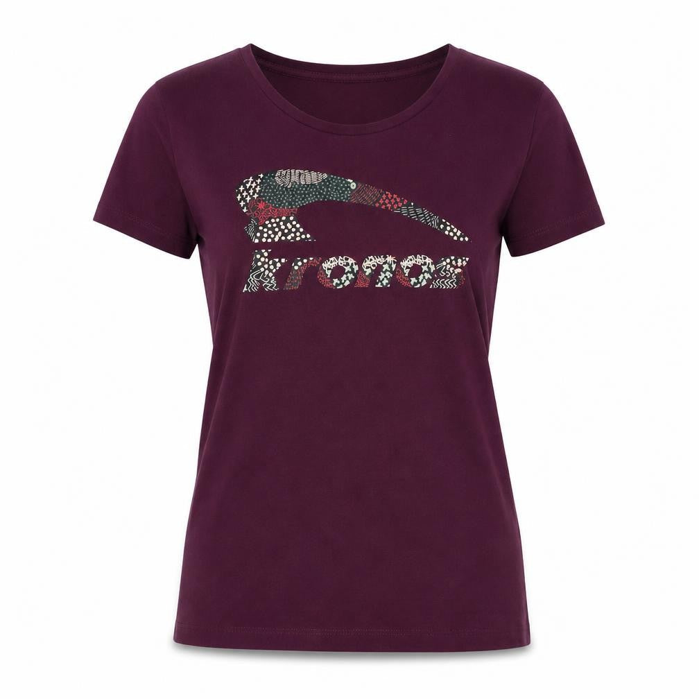 Kronos Womens Purple Cotton Basic T-Shirt Size M Round Neck
