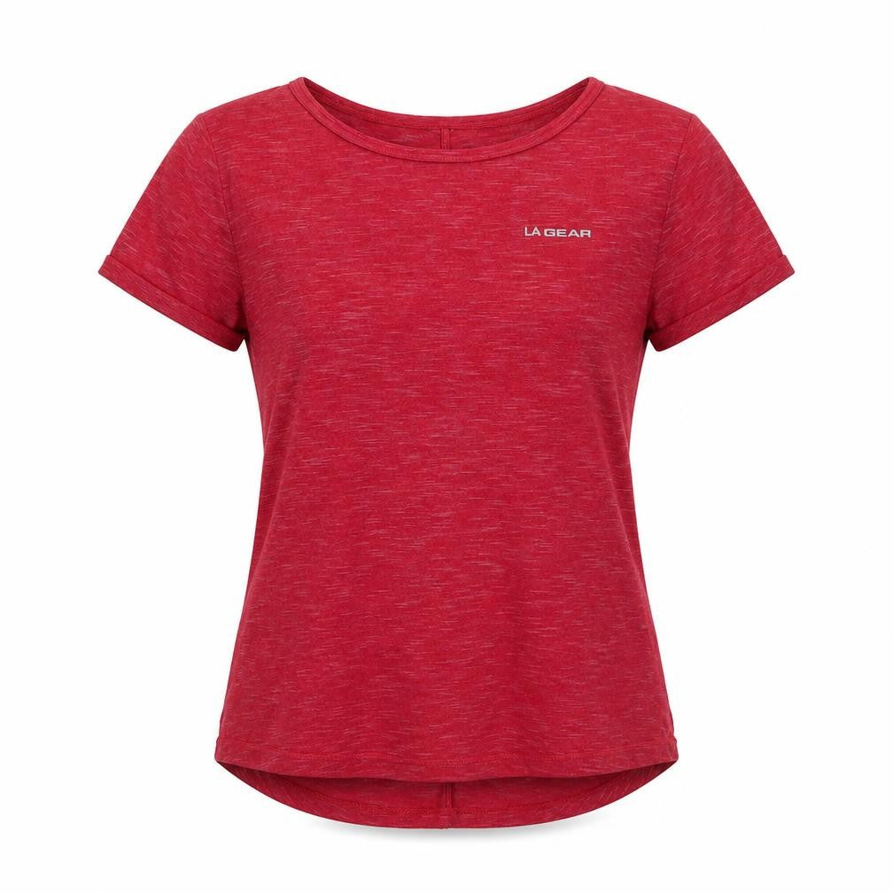 LA Gear Womens Red Polyester Basic T-Shirt Size 10 Round Neck