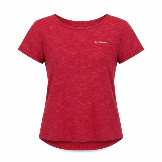 LA Gear Womens Red Polyester Basic T-Shirt Size 10 Round Neck