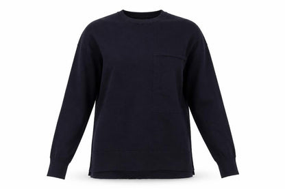 Front view of French Connection women’s black round neck lyocell jumper, size S