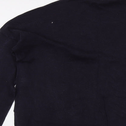 Brand and care label for French Connection women’s black round neck lyocell jumper, size S