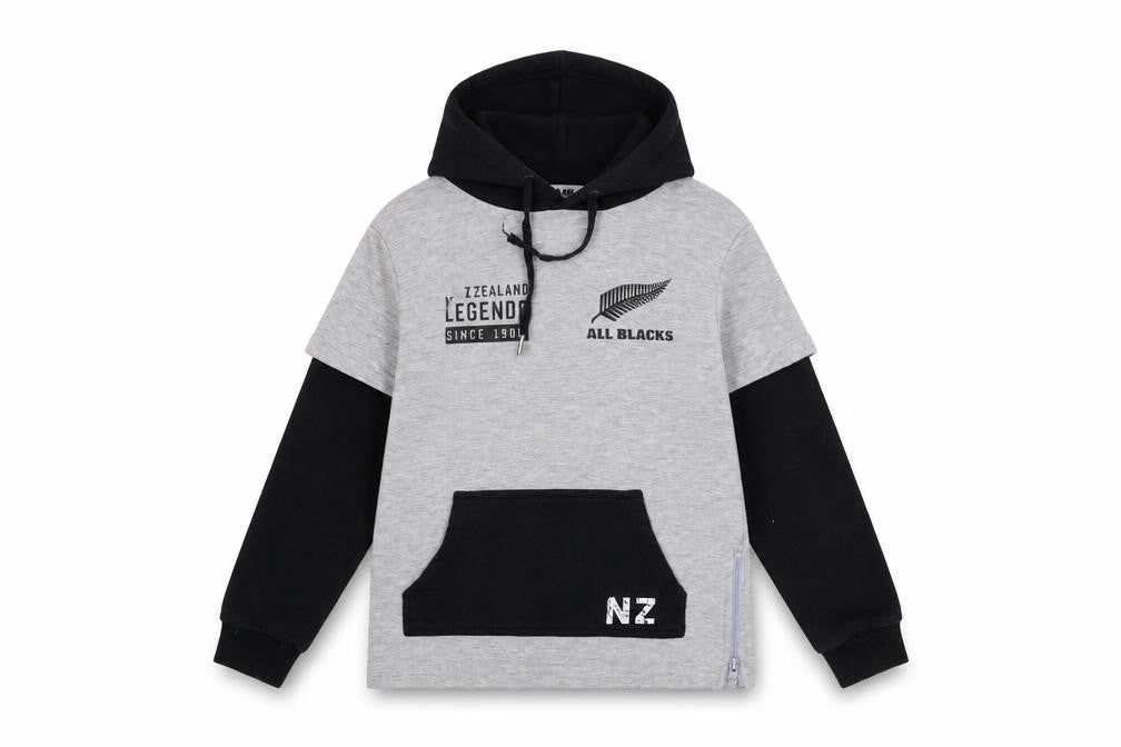 All Blacks Boys Grey Polyester Pullover Hoodie Size 9 Years Pullover