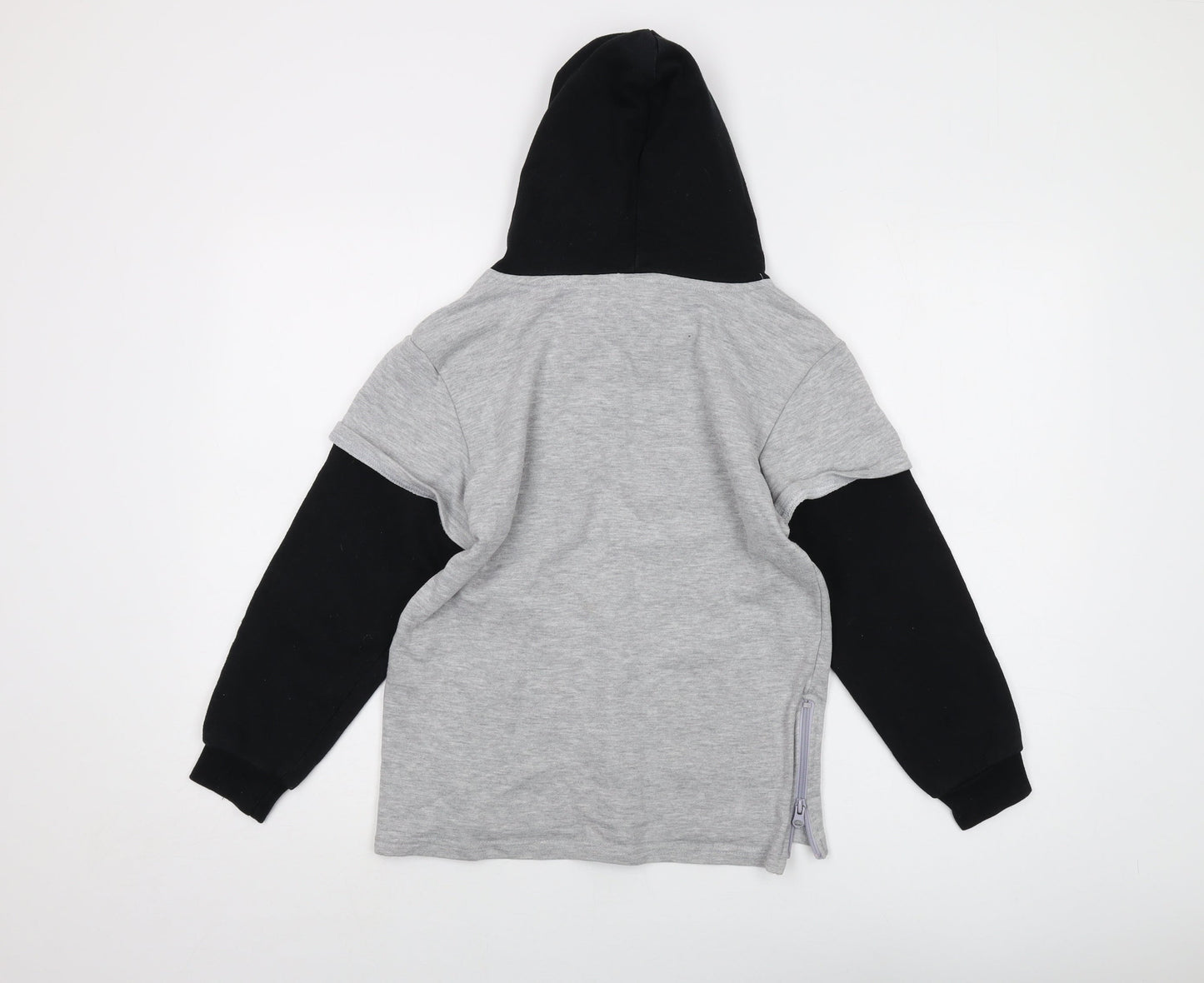 All Blacks Boys Grey Polyester Pullover Hoodie Size 9 Years Pullover
