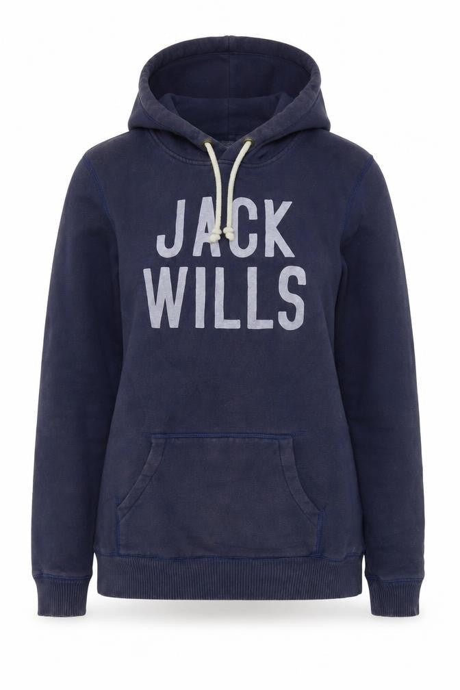 Jack Wills Womens Blue Cotton Pullover Hoodie Size 14 Pullover