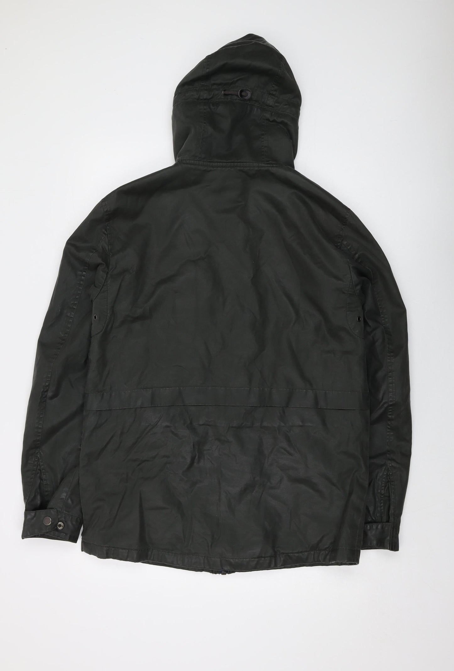 Pull&Bear Mens Green Jacket Size M Zip - Waxed Cotton