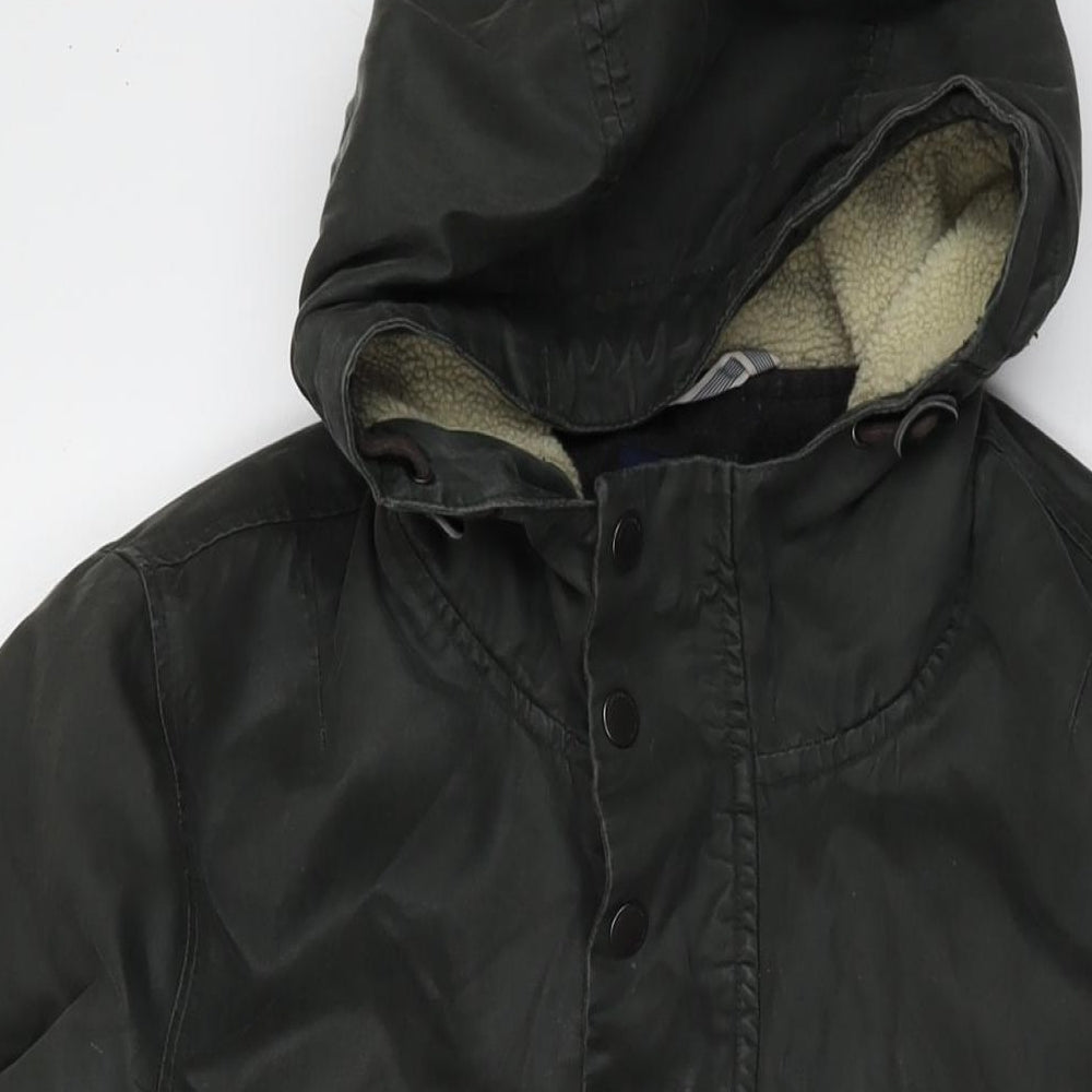 Pull&Bear Mens Green Jacket Size M Zip - Waxed Cotton