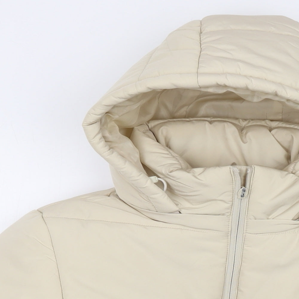 Marks & Spencer Womens Beige Parka Jacket Size 8 Zip
