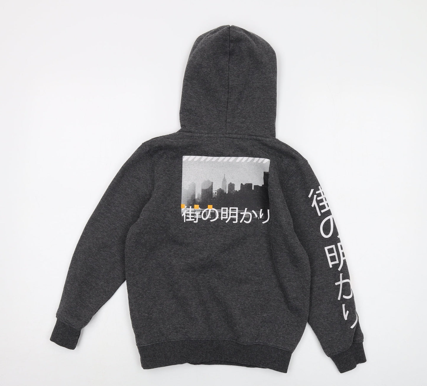 Fluid Boys Grey Polyester Pullover Hoodie Size 7-8 Years Pullover