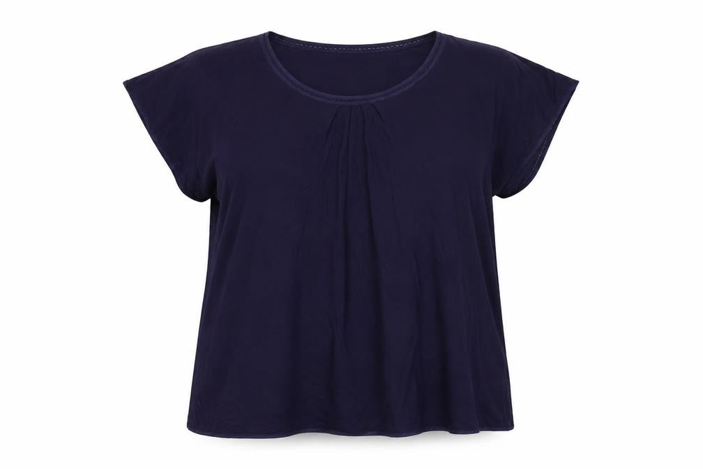 Carole Hochman Womens Blue Modal Basic T-Shirt Size XL Round Neck
