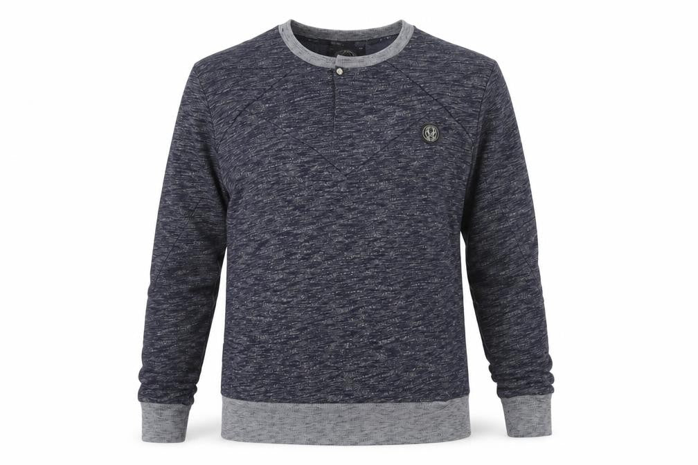 Intense Mens Blue Cotton Pullover Sweatshirt Size S