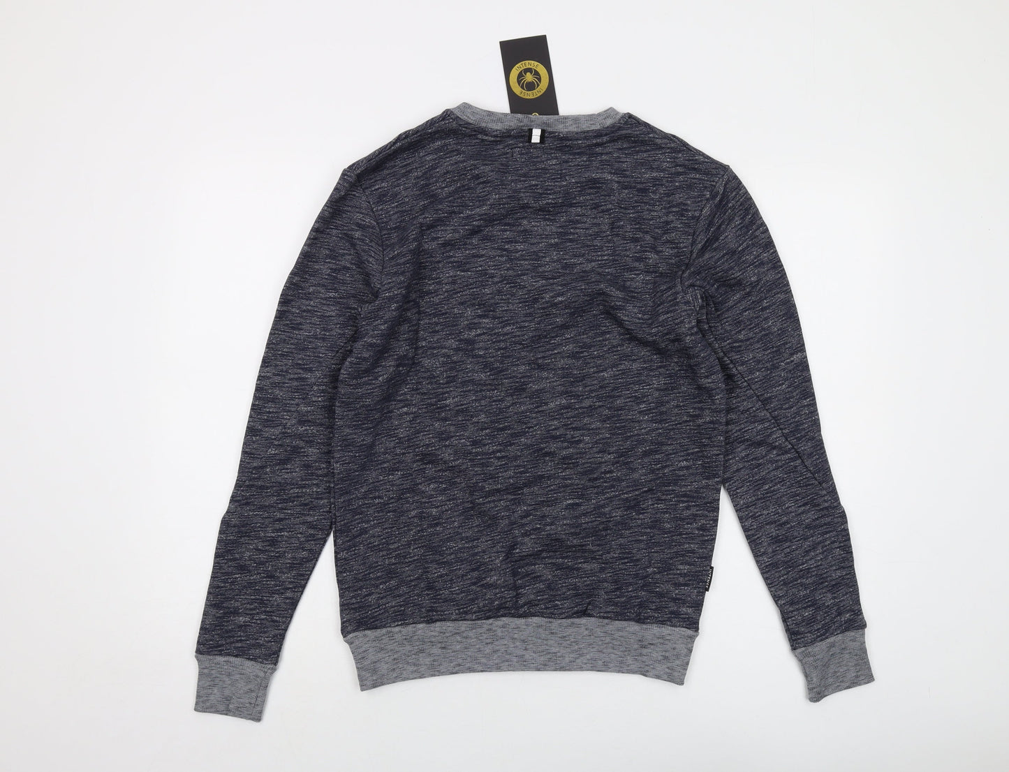 Intense Mens Blue Cotton Pullover Sweatshirt Size S