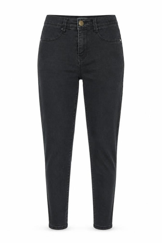 Dorothy Perkins Womens Grey Cotton Blend Tapered Jeans Size 4 L26.5 in Regular Zip