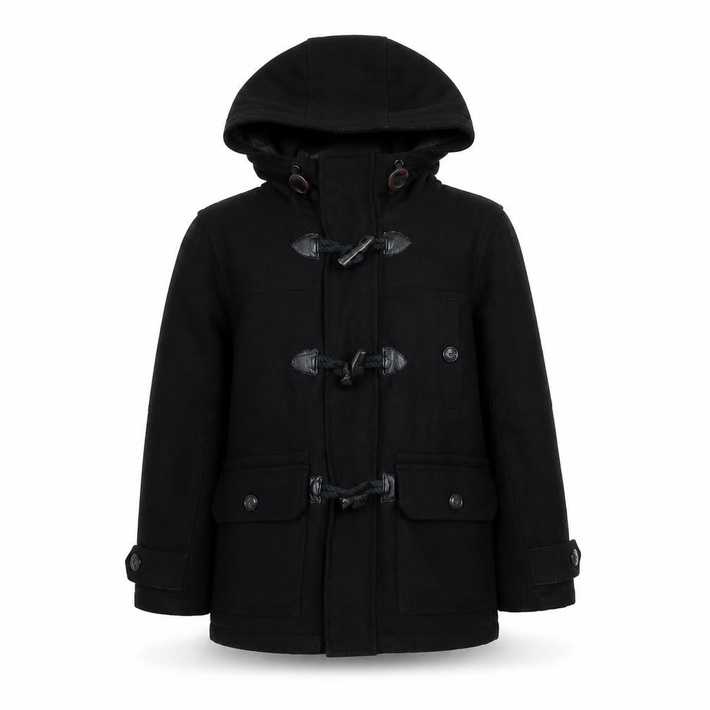 Next Boys Black Duffle Coat Coat Size 6 Years Zip