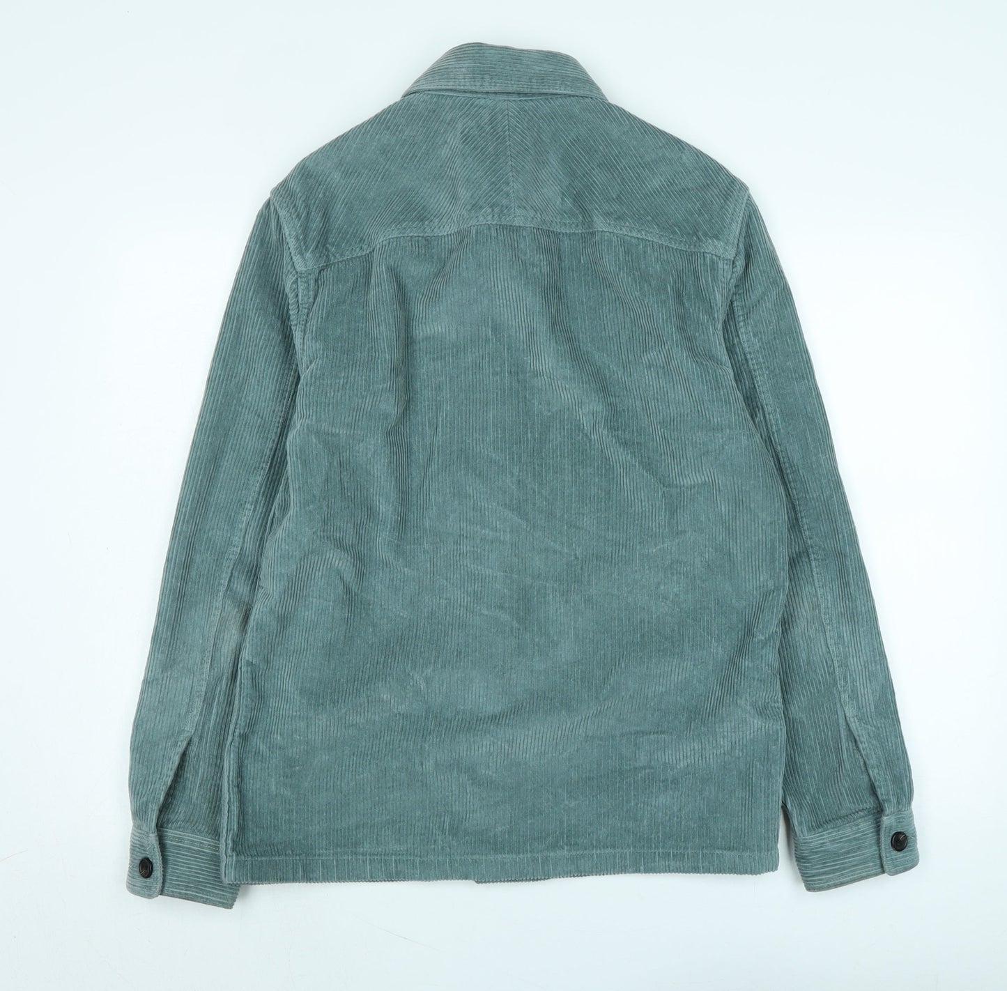 marks Womens Blue Cotton Basic Button-Up Size S Collared