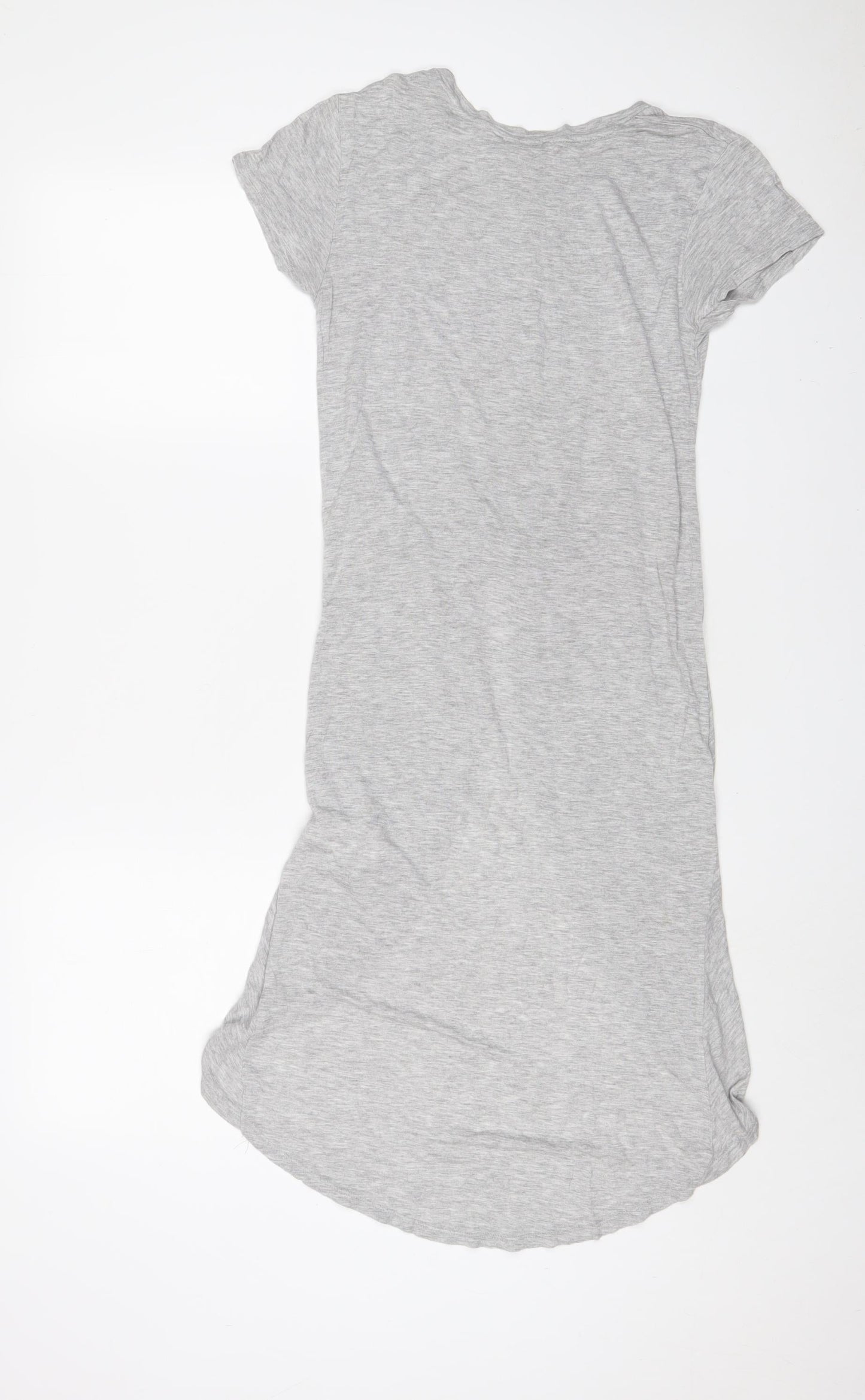 Zara Womens Grey Viscose Tunic T-Shirt Size S Crew Neck